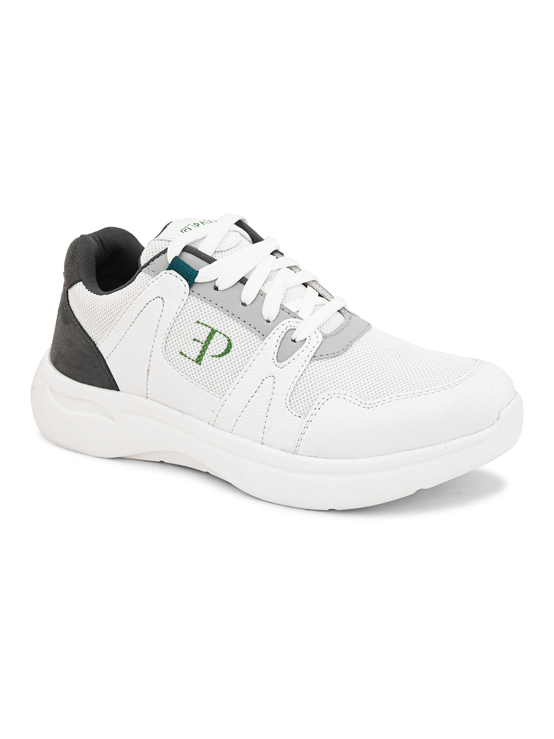 Black & White colour Men's lace-up casual athletic shoes with white laces.