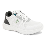 Black & White colour Men's lace-up casual athletic shoes with white laces.