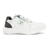 Black & White colour Men's lace-up casual athletic shoes with white laces.