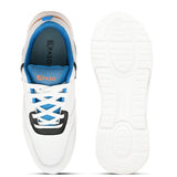 Orange, White & Black colour Men's lace-up casual shoes with white laces.
