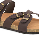 Brown Men's casual heel buckle strap sandal