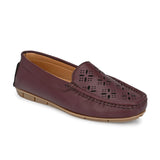 Maroon Casual Slip-On Moccasin For Women