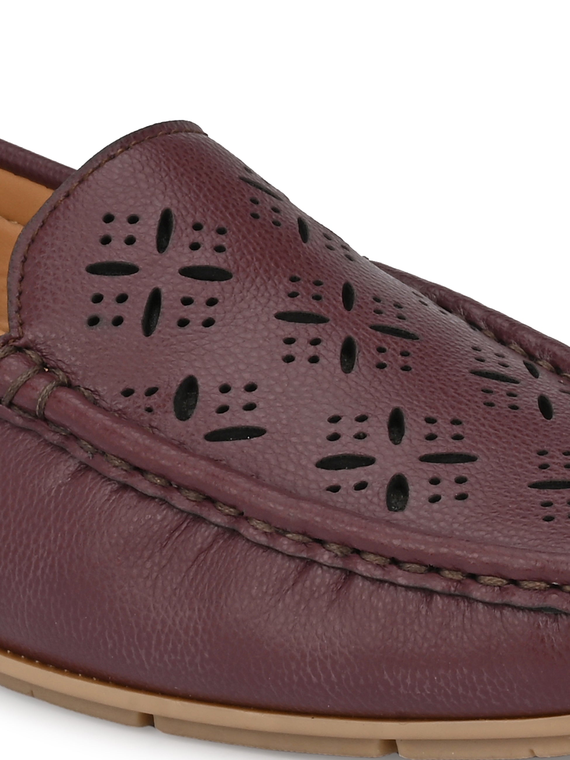 Maroon Casual Slip-On Moccasin For Women