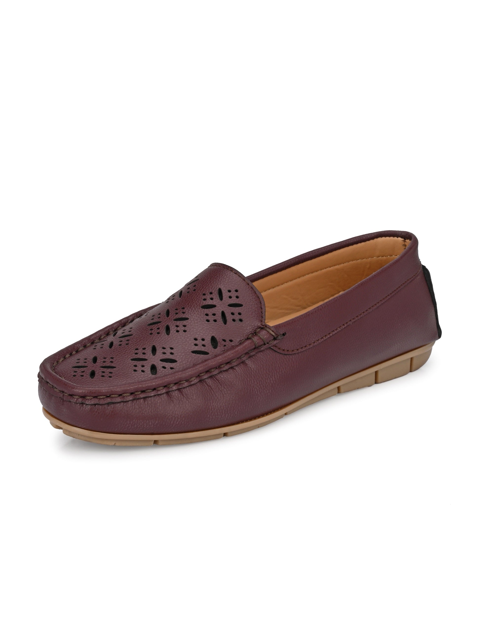 Maroon Casual Slip-On Moccasin For Women