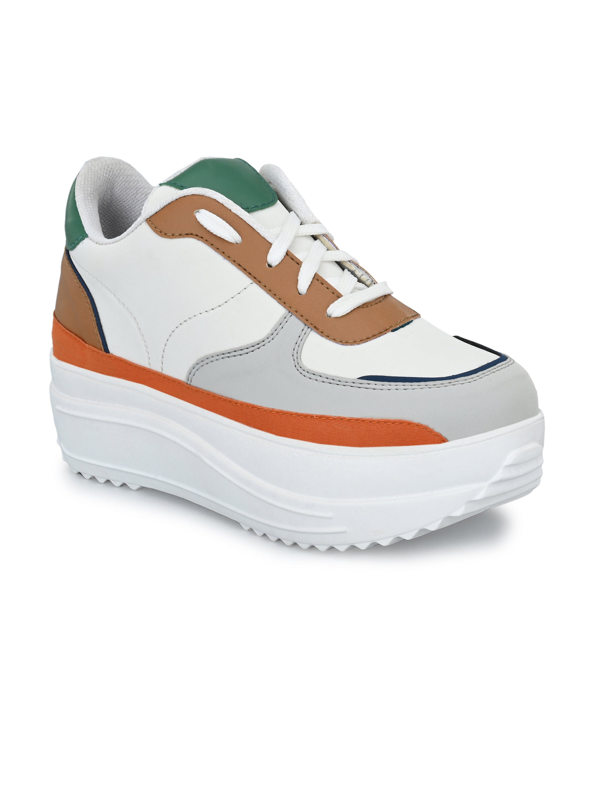 Colourful High Heel Platform Casual Lace-Up Sneakers