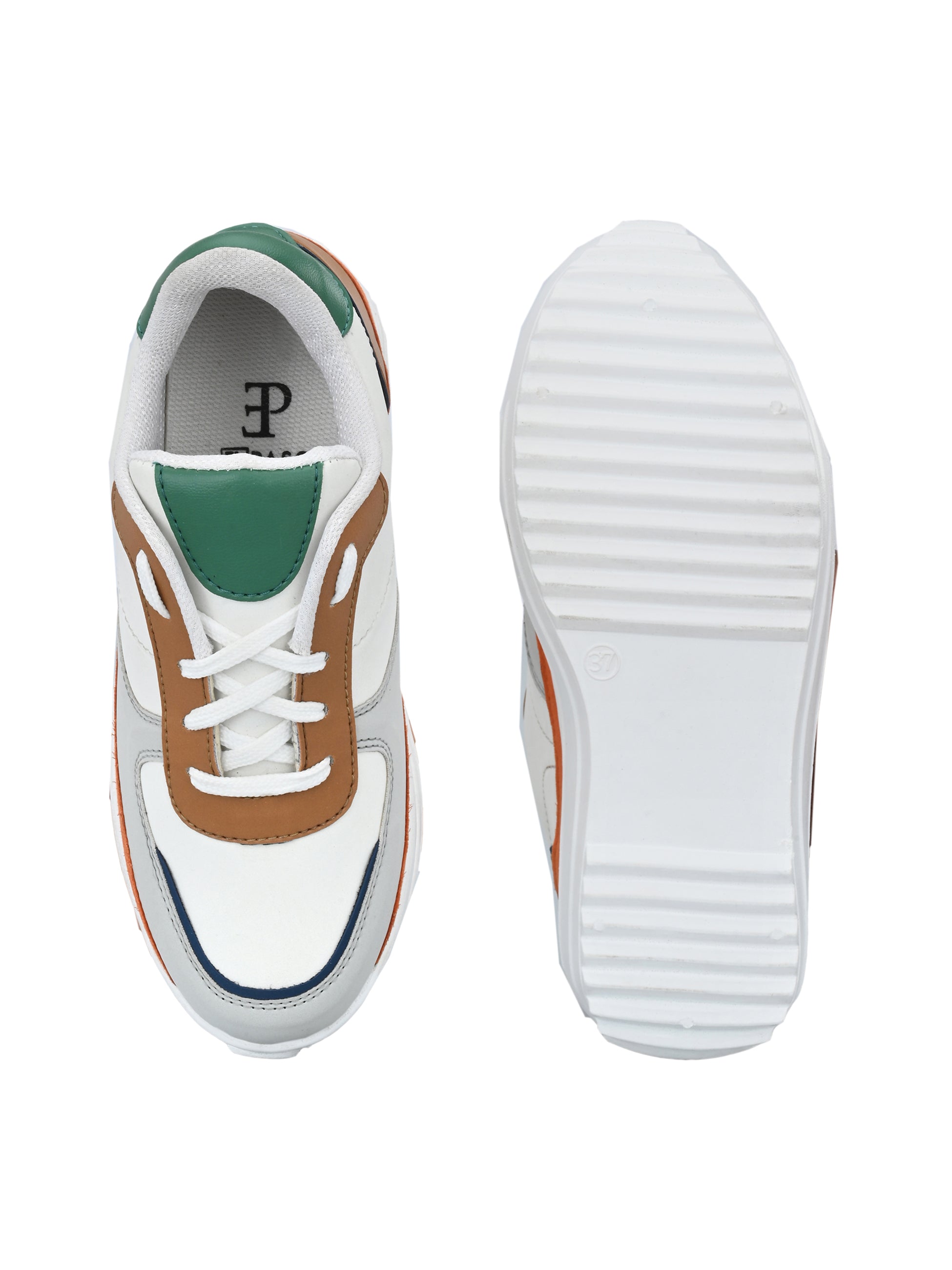 Colourful High Heel Platform Casual Lace-Up Sneakers