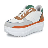 Colourful High Heel Platform Casual Lace-Up Sneakers