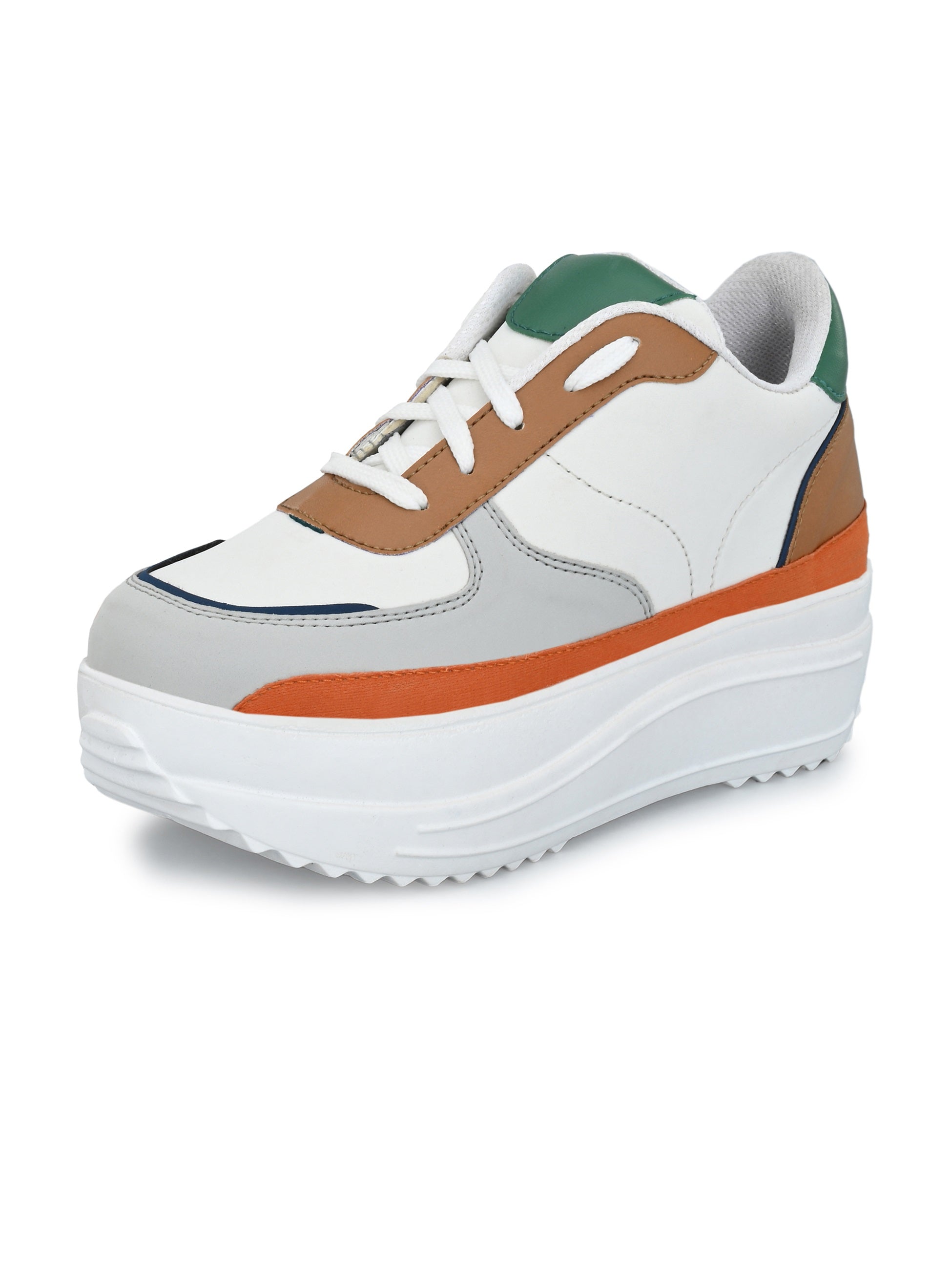 Colourful High Heel Platform Casual Lace-Up Sneakers
