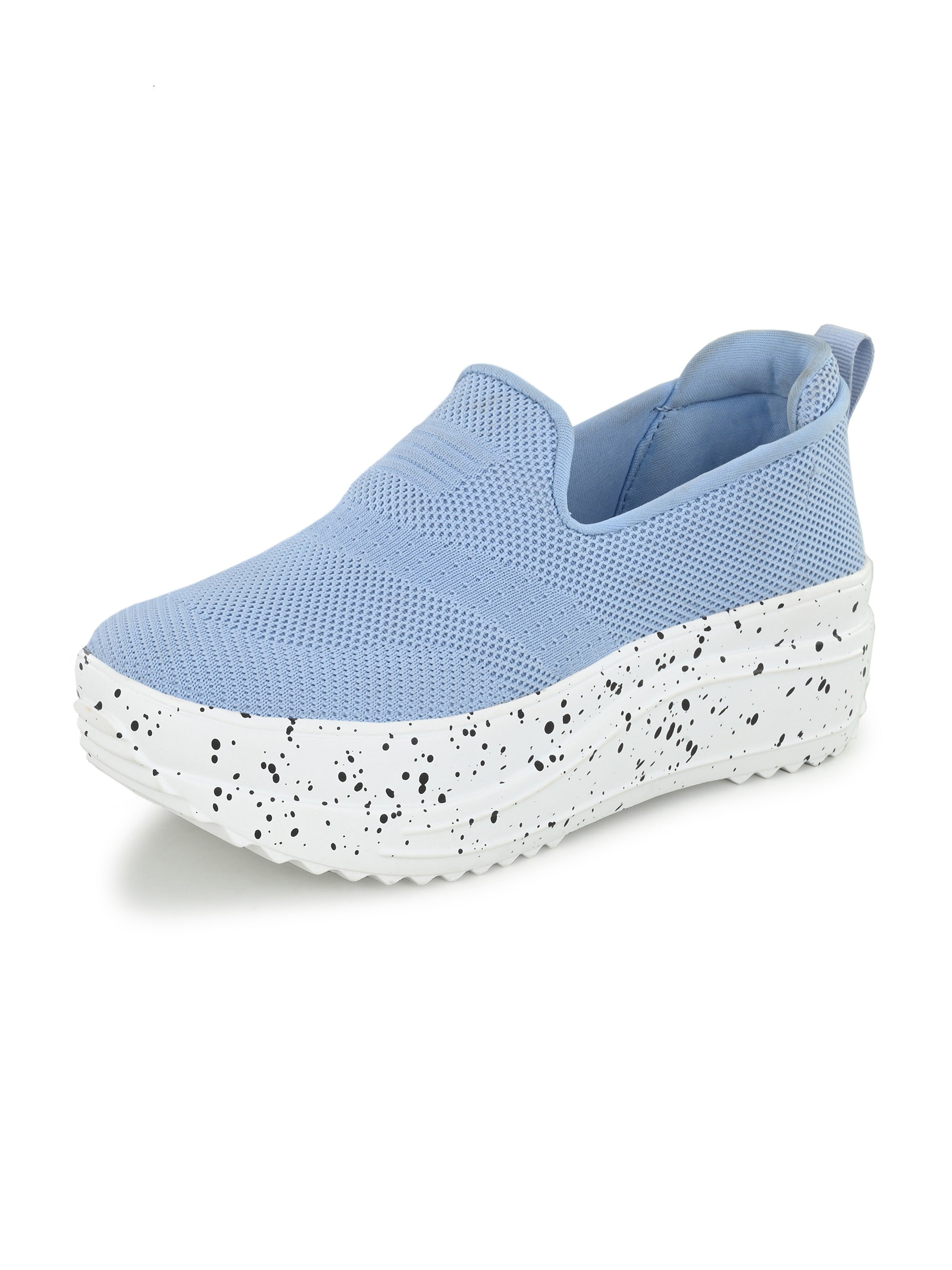 Light Blue Net Slip-On Sneakers