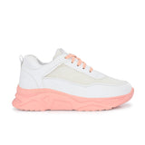 Light Pink Casual Lace-Up Trendy Sneakers