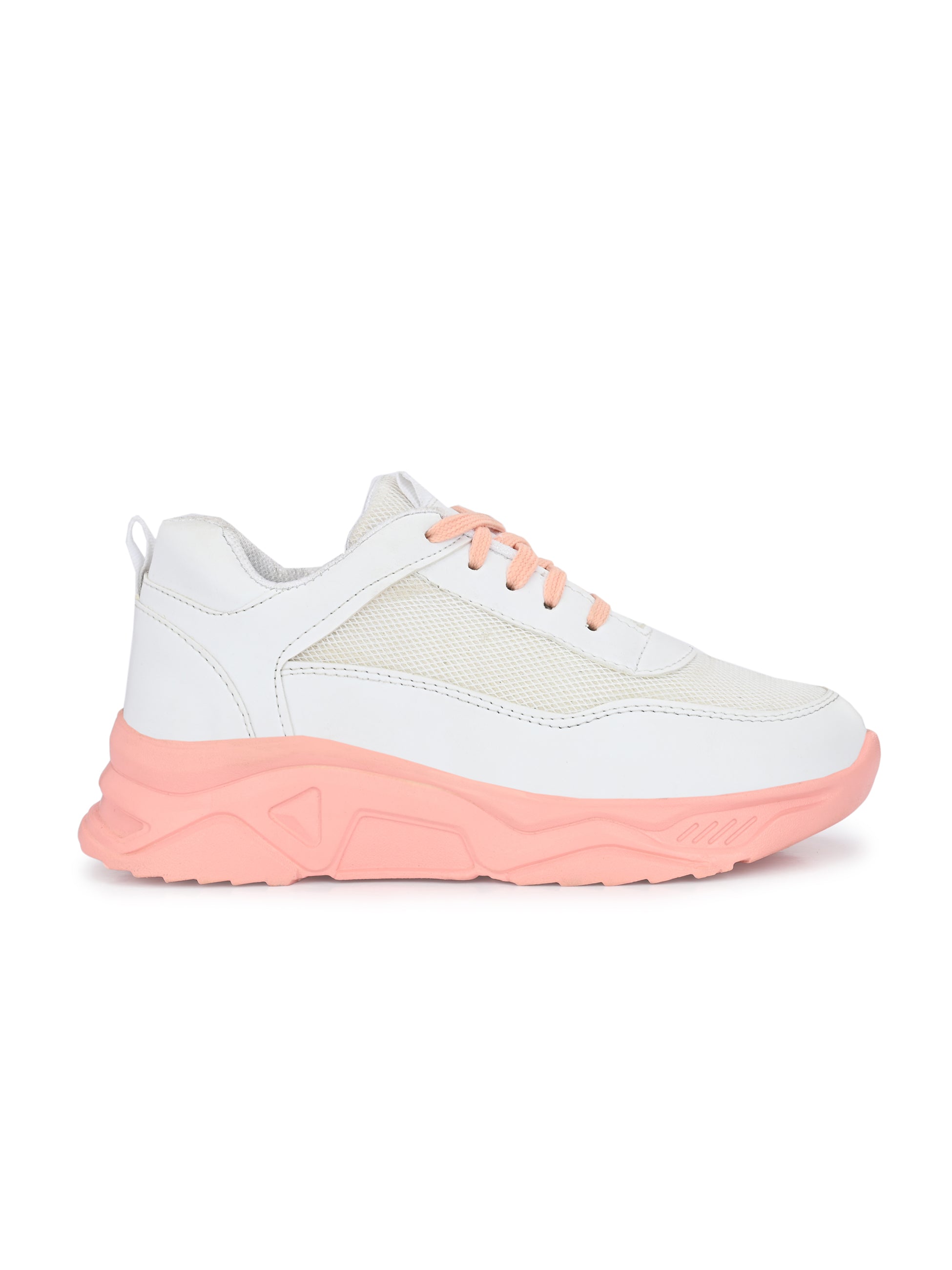 Light Pink Casual Lace-Up Trendy Sneakers