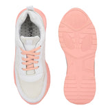 Light Pink Casual Lace-Up Trendy Sneakers