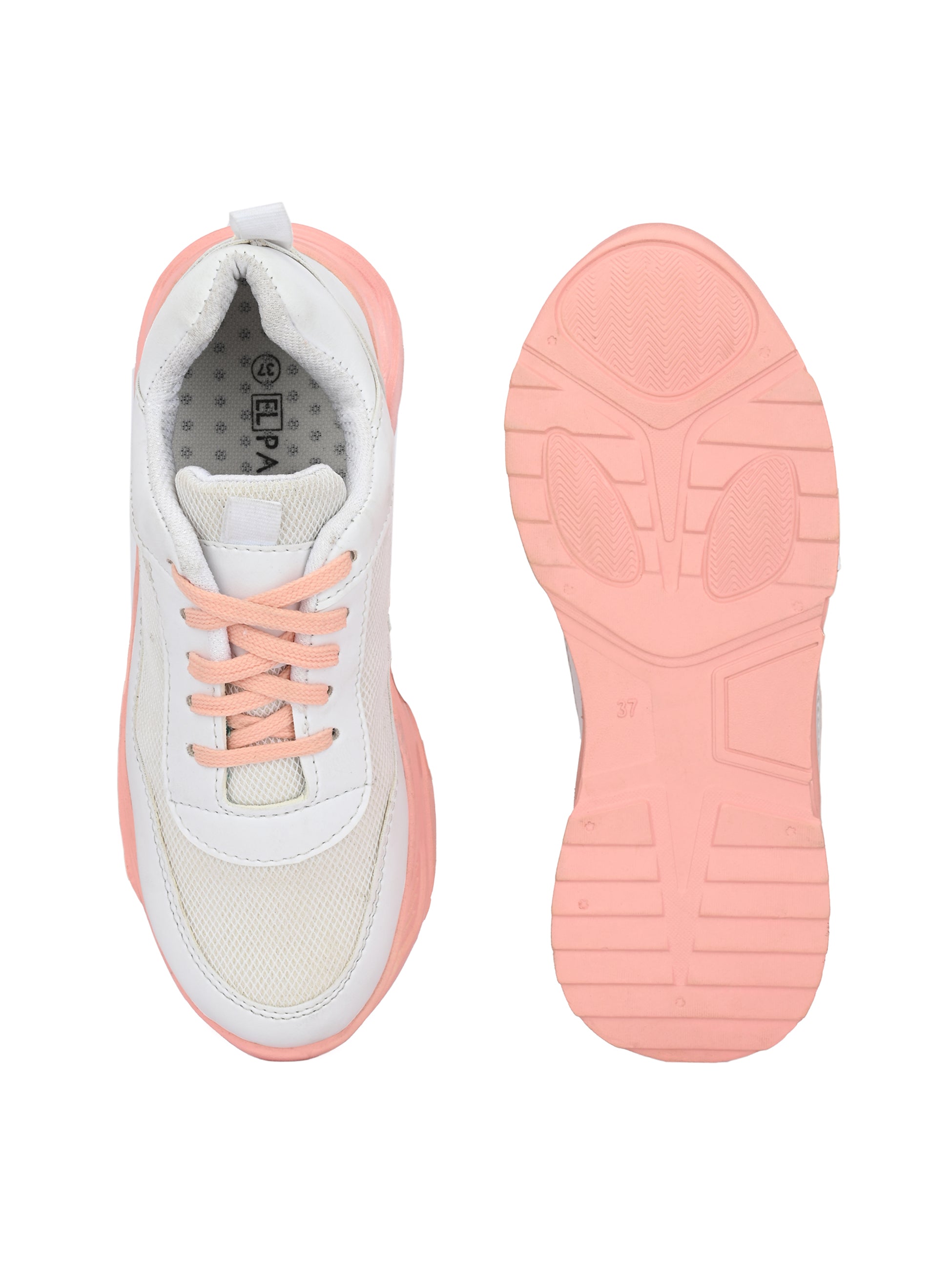 Light Pink Casual Lace-Up Trendy Sneakers