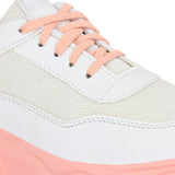 Light Pink Casual Lace-Up Trendy Sneakers