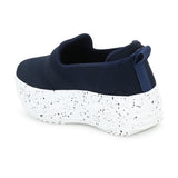 Navy Blue Net Slip-On Sneakers