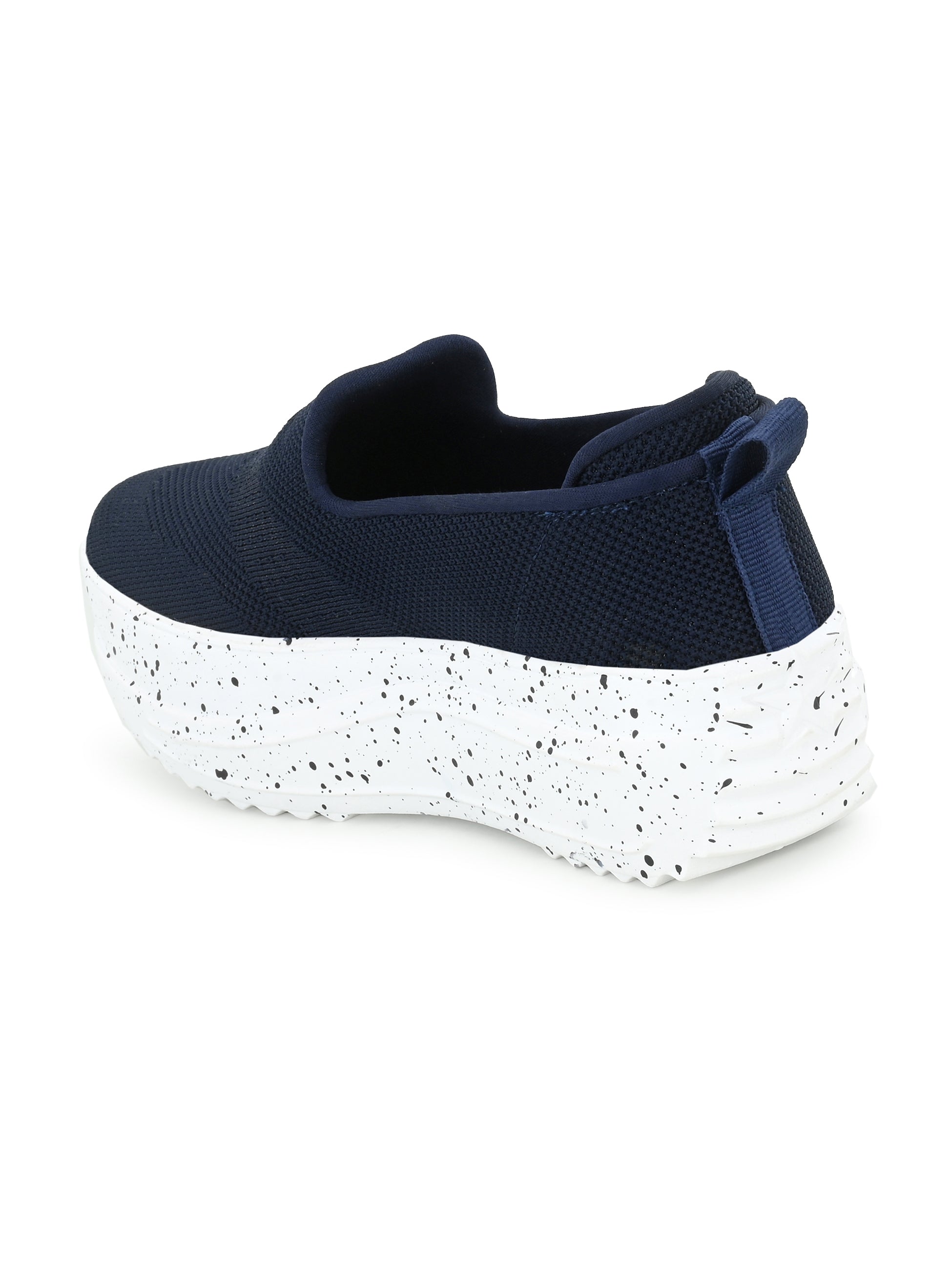 Navy Blue Net Slip-On Sneakers
