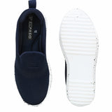 Navy Blue Net Slip-On Sneakers