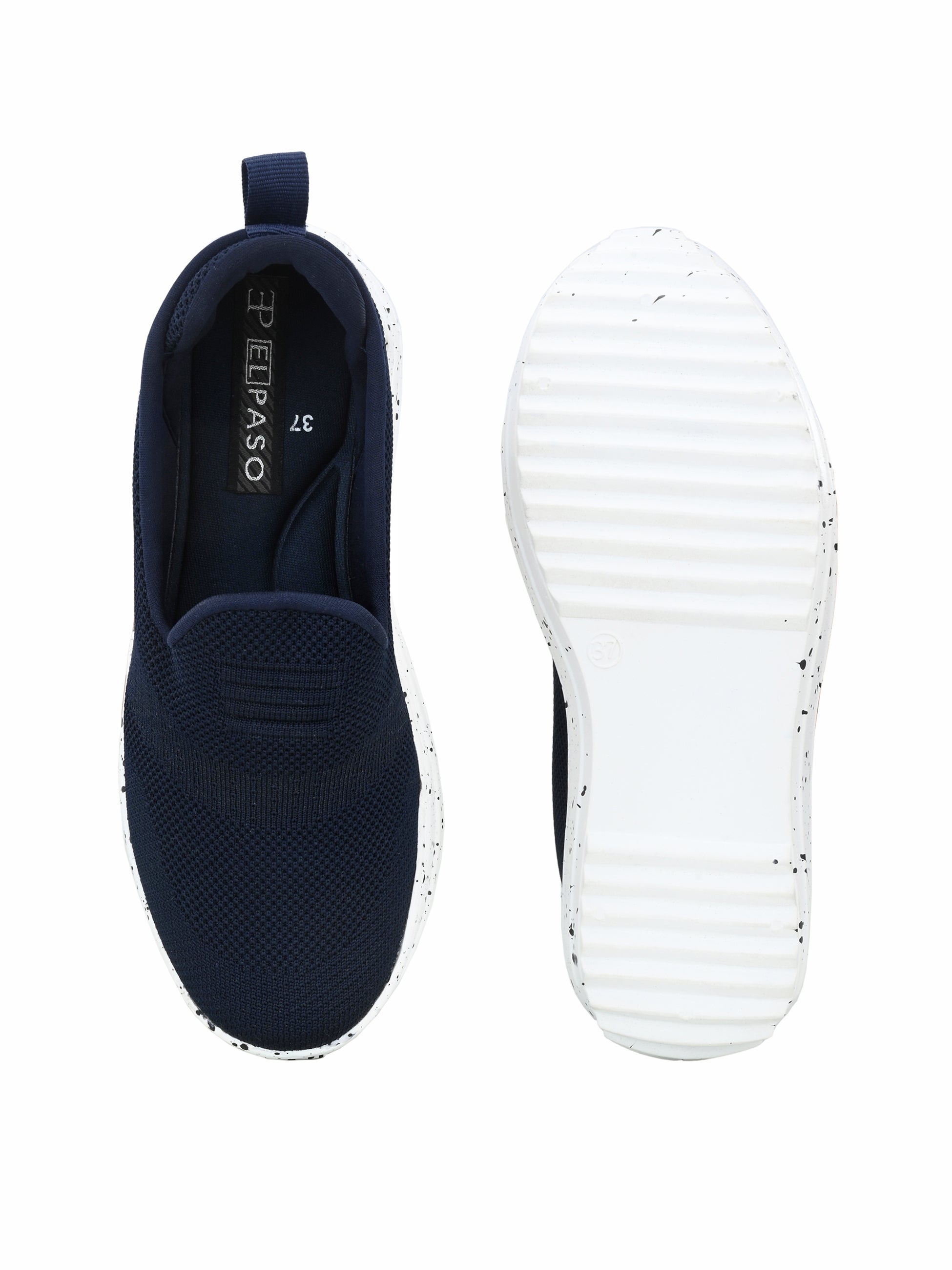 Navy Blue Net Slip-On Sneakers