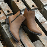Classic Brown Zip-Closure Boots For Women