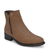 Classic Brown Zip-Closure Boots For Women