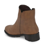Classic Brown Zip-Closure Boots For Women