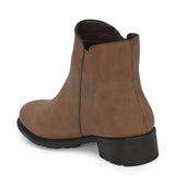 Classic Brown Zip-Closure Boots For Women