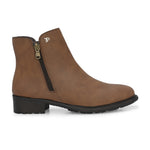 Classic Brown Zip-Closure Boots For Women
