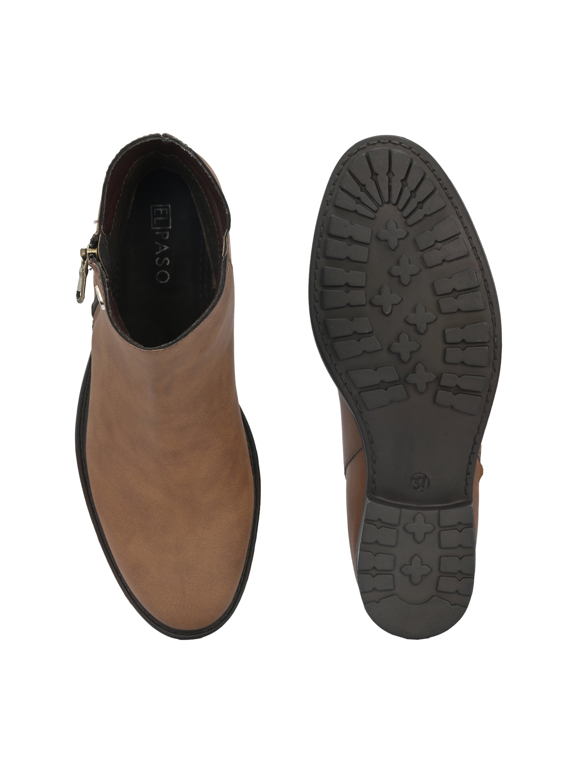 Classic Brown Zip-Closure Boots For Women