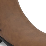 Classic Brown Zip-Closure Boots For Women