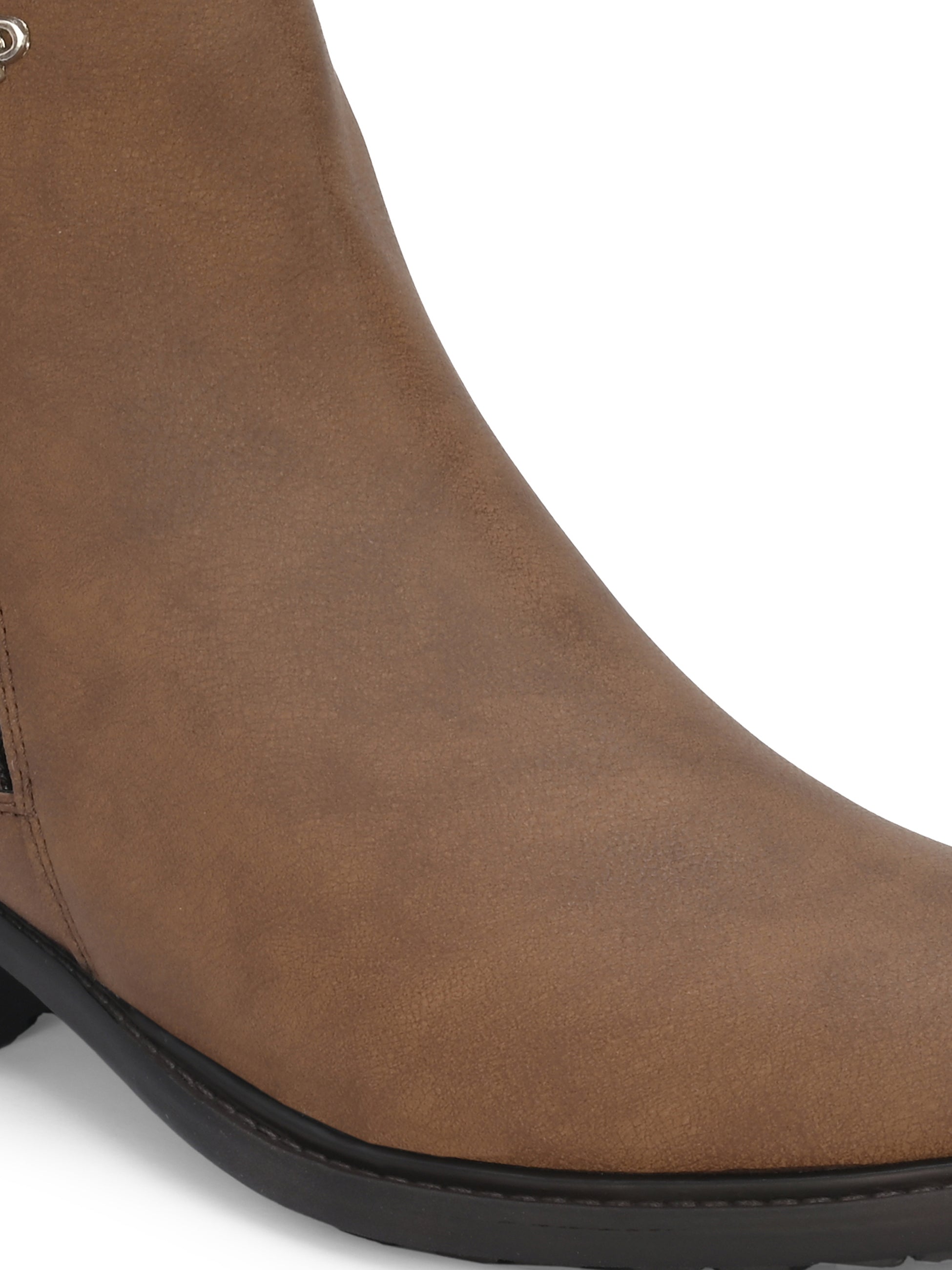 Classic Brown Zip-Closure Boots For Women