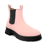 Pink Chelsea Slip-On Boots For Women