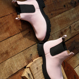 Pink Chelsea Slip-On Boots For Women