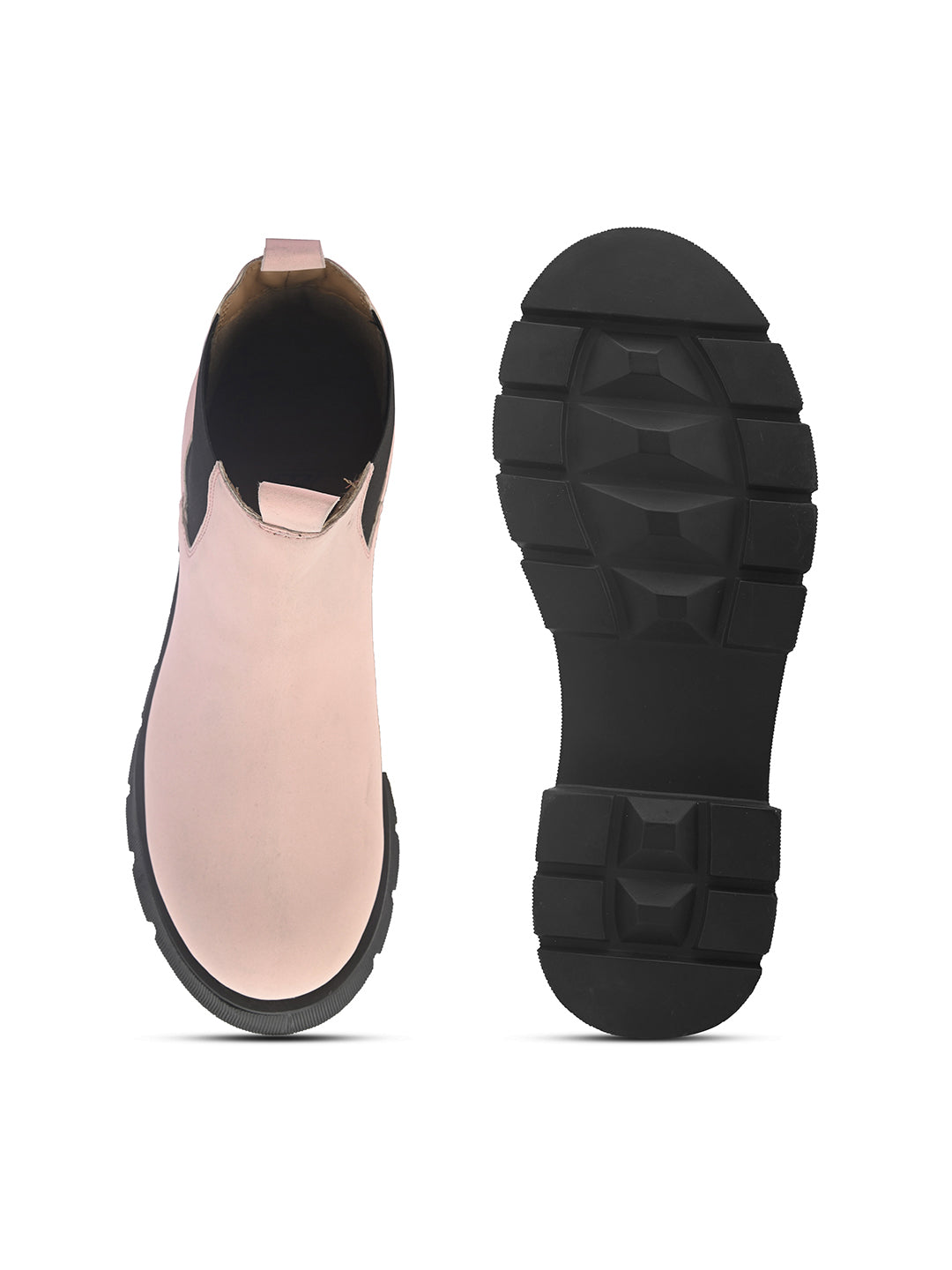 Pink Chelsea Slip-On Boots For Women