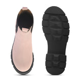 Pink Chelsea Slip-On Boots For Women