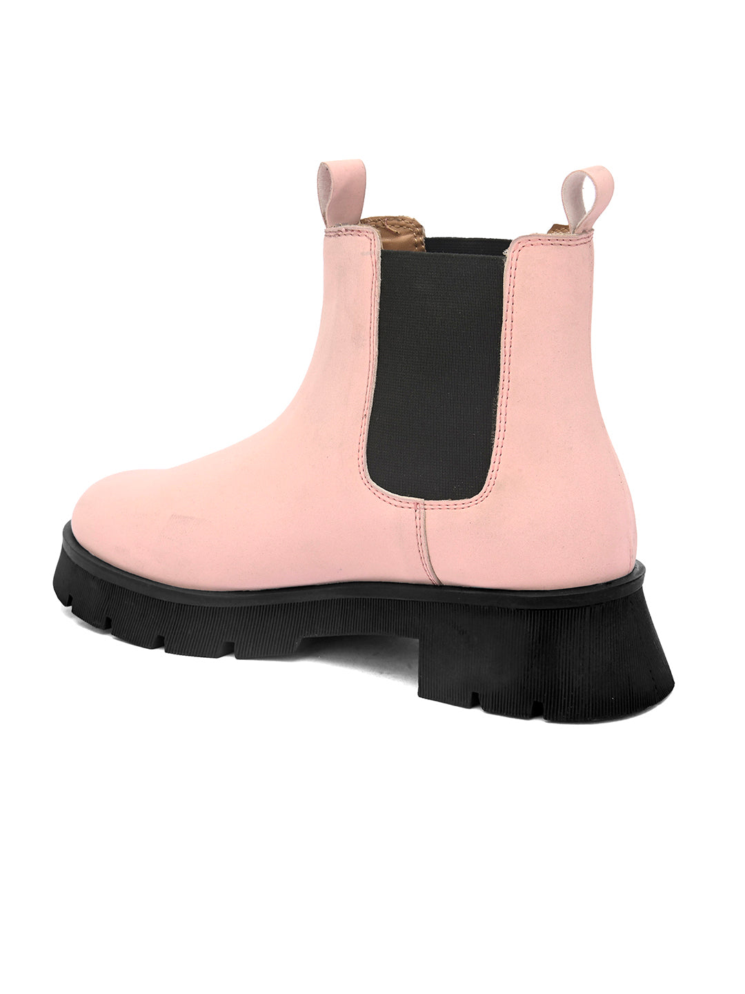 Pink Chelsea Slip-On Boots For Women