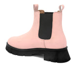 Pink Chelsea Slip-On Boots For Women