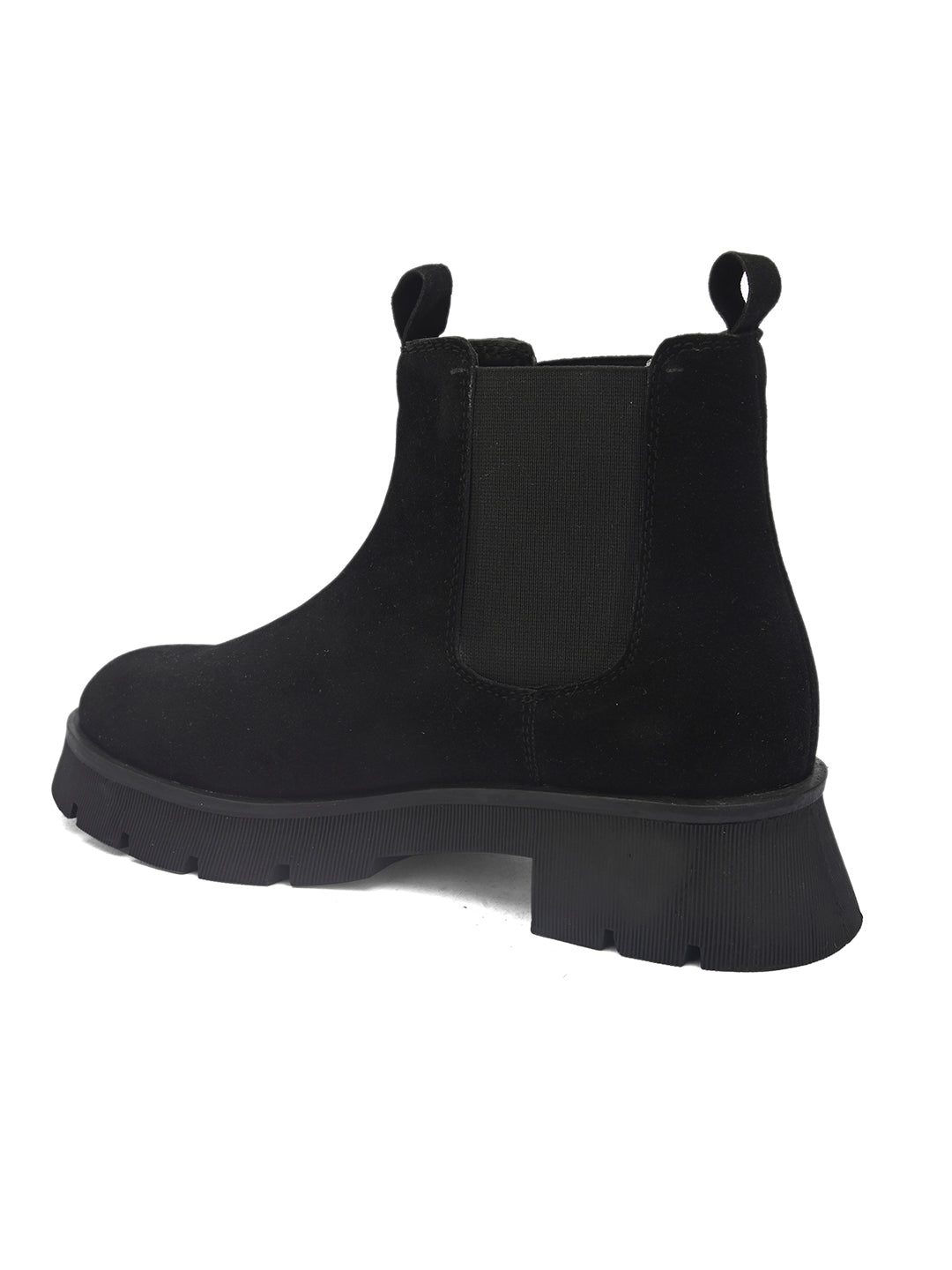 Black Chelsea Slip-On Boots For Women