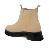 Cream Chelsea Slip-On Boots For Women