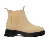 Cream Chelsea Slip-On Boots For Women