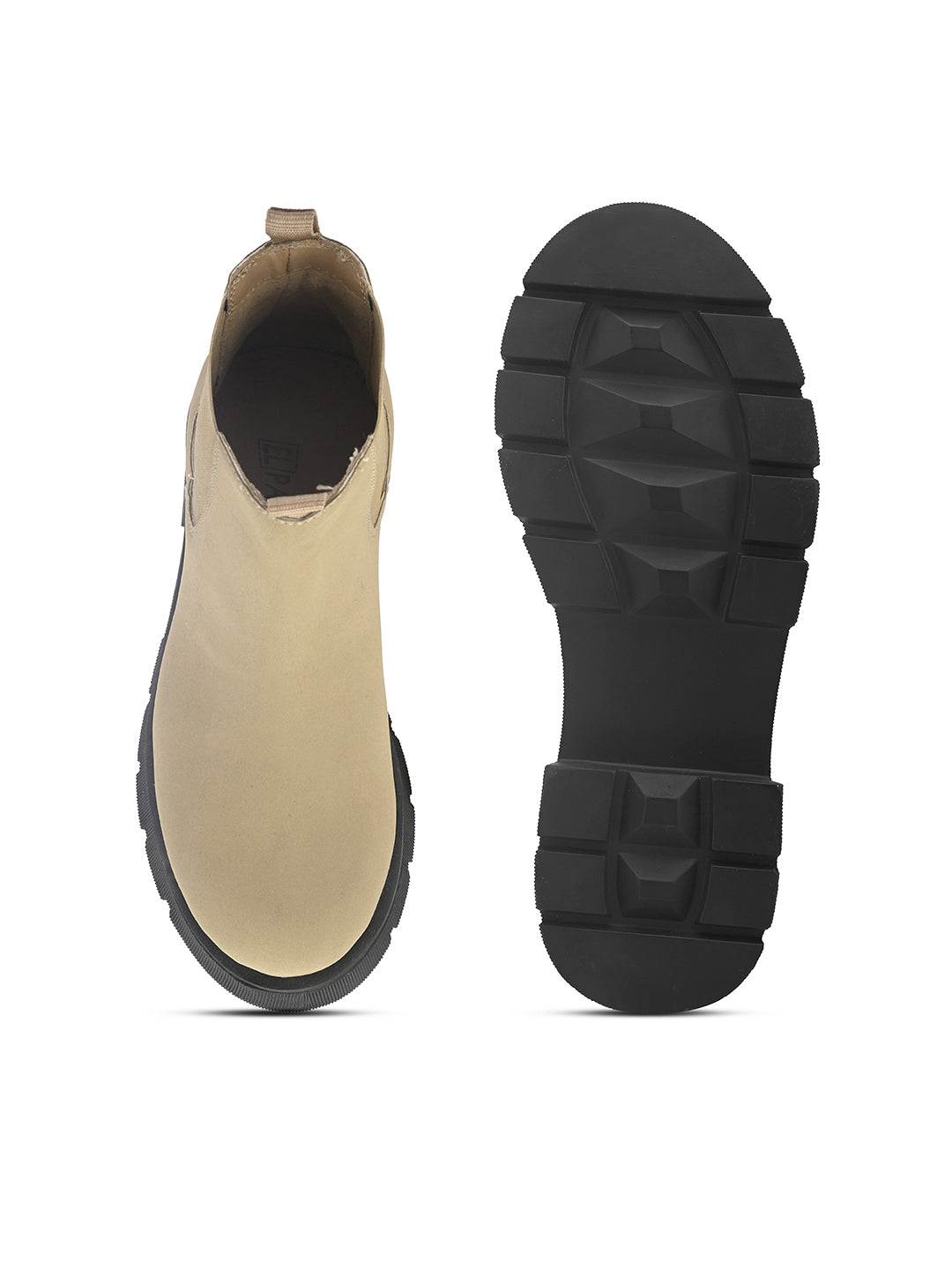 Cream Chelsea Slip-On Boots For Women