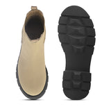 Cream Chelsea Slip-On Boots For Women