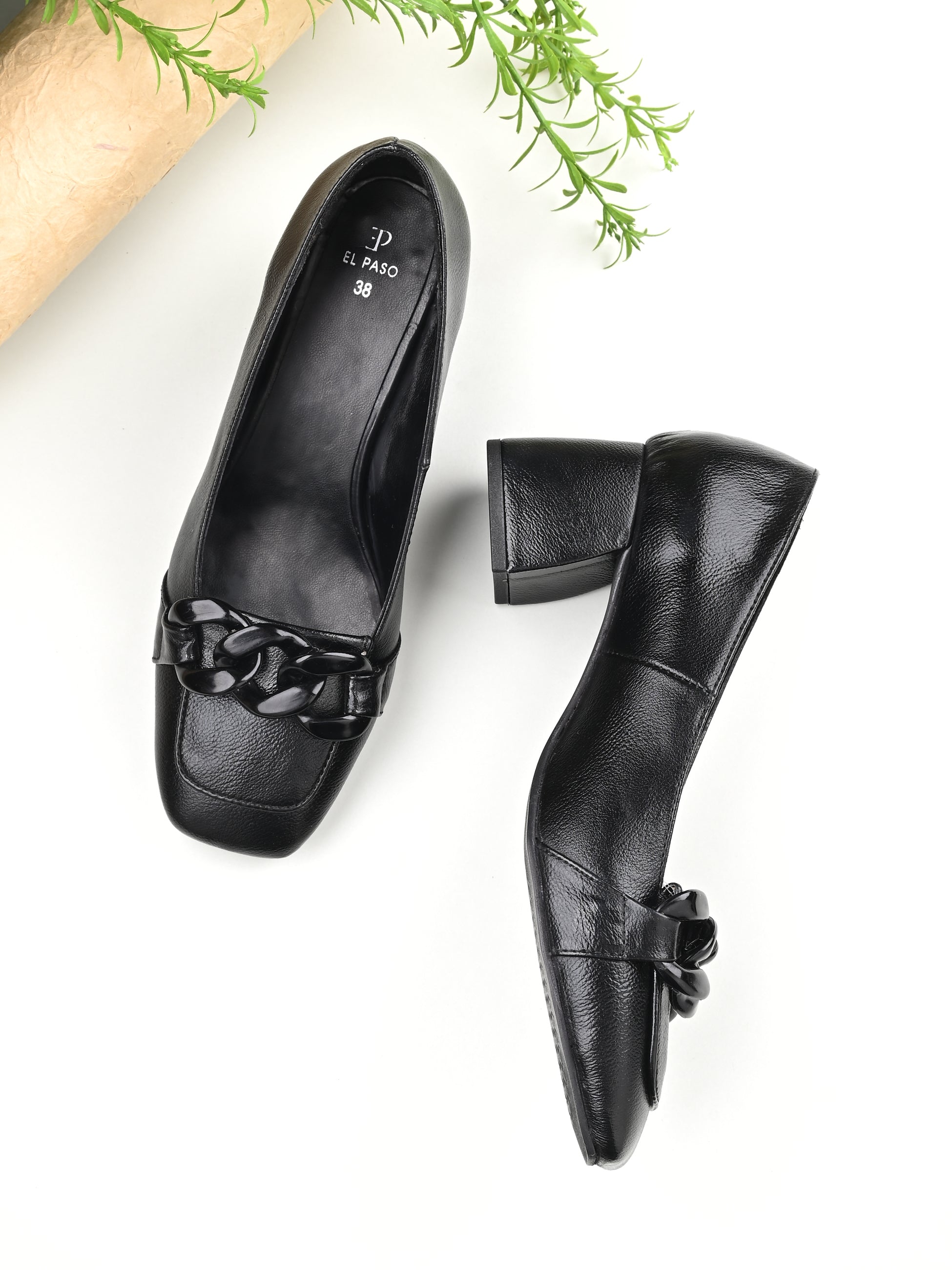 Classic Black Block Heel Sandal For Women