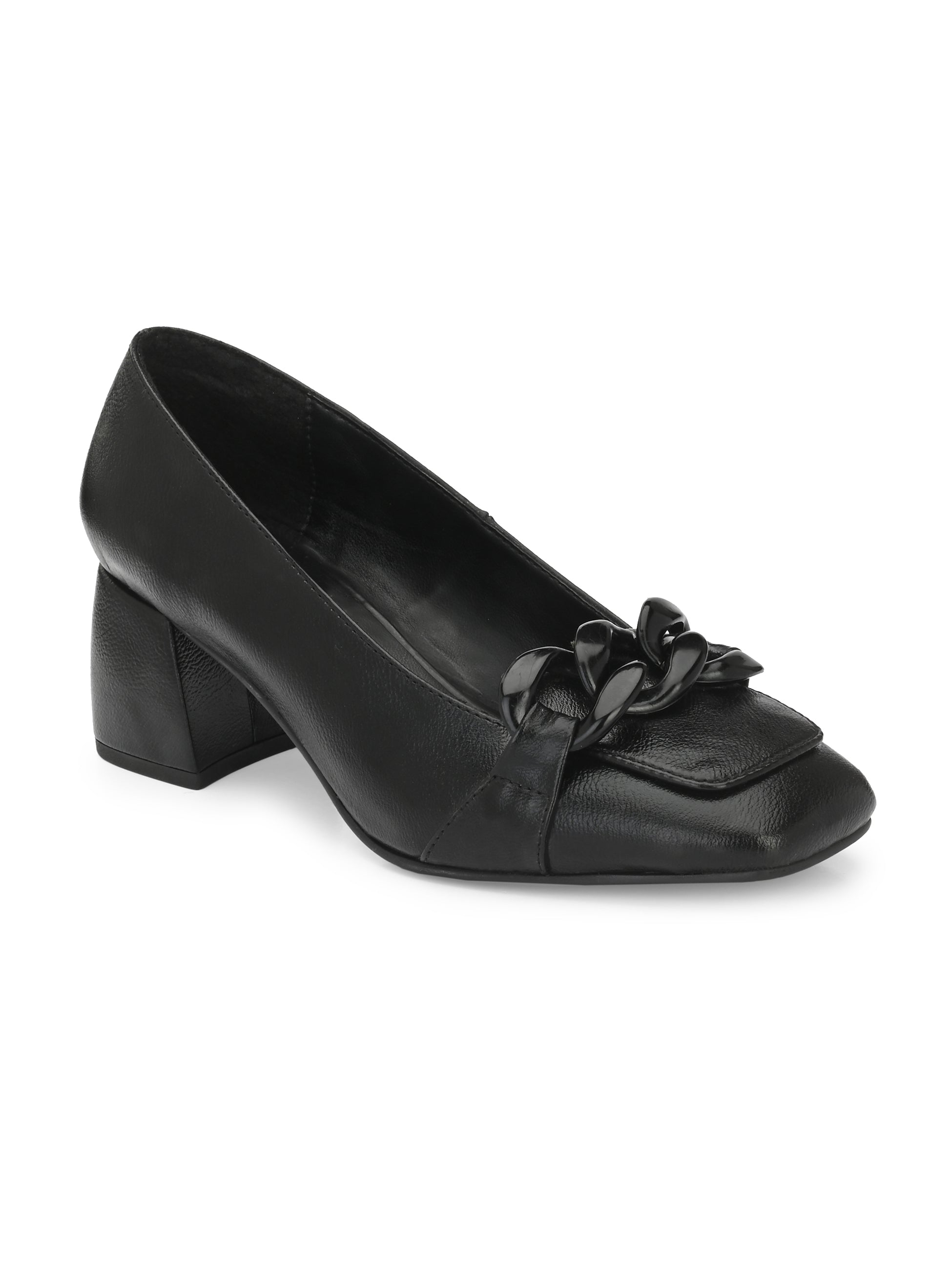 Classic Black Block Heel Sandal For Women