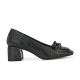 Classic Black Block Heel Sandal For Women