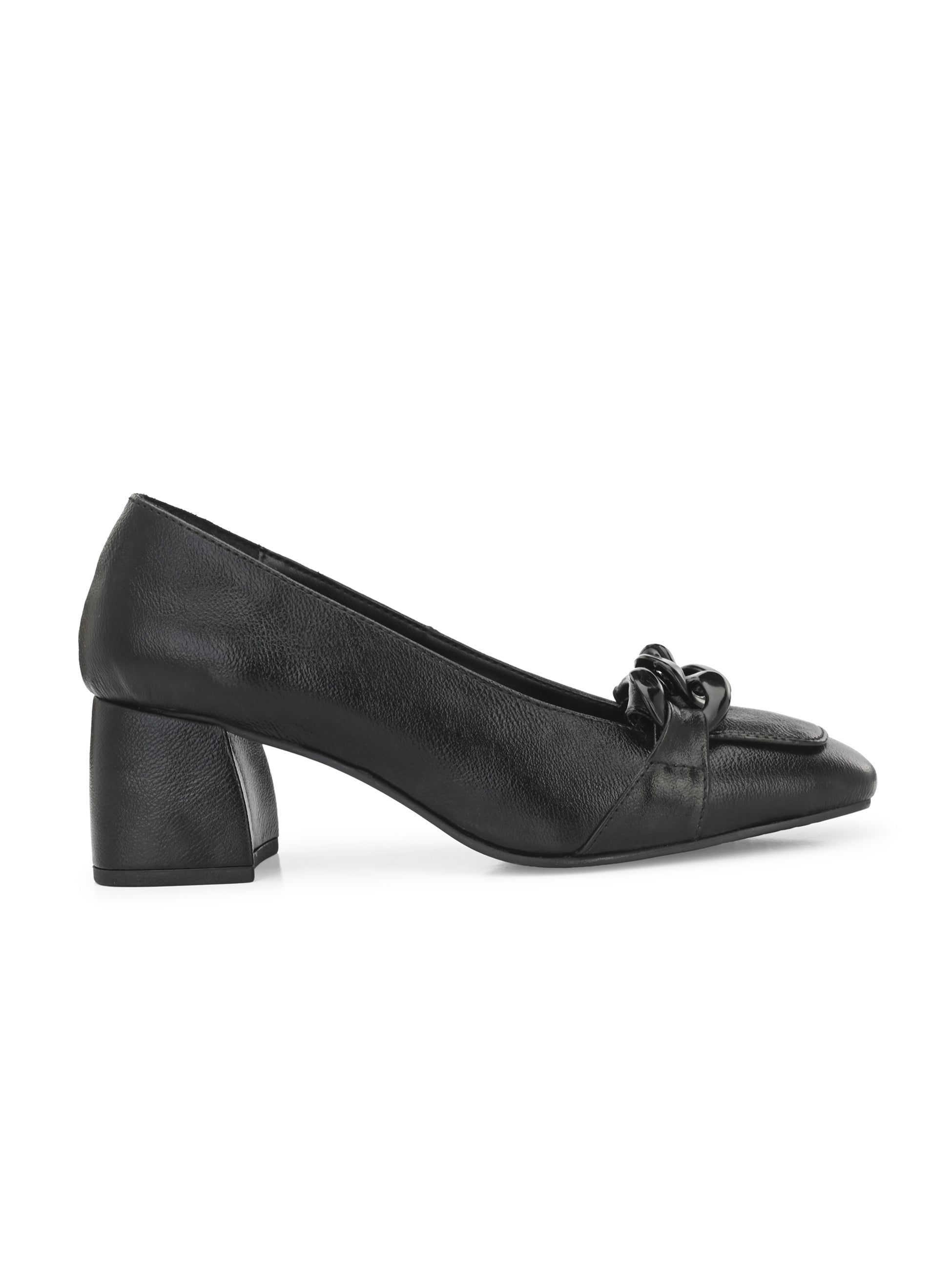 Classic Black Block Heel Sandal For Women
