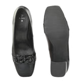 Classic Black Block Heel Sandal For Women