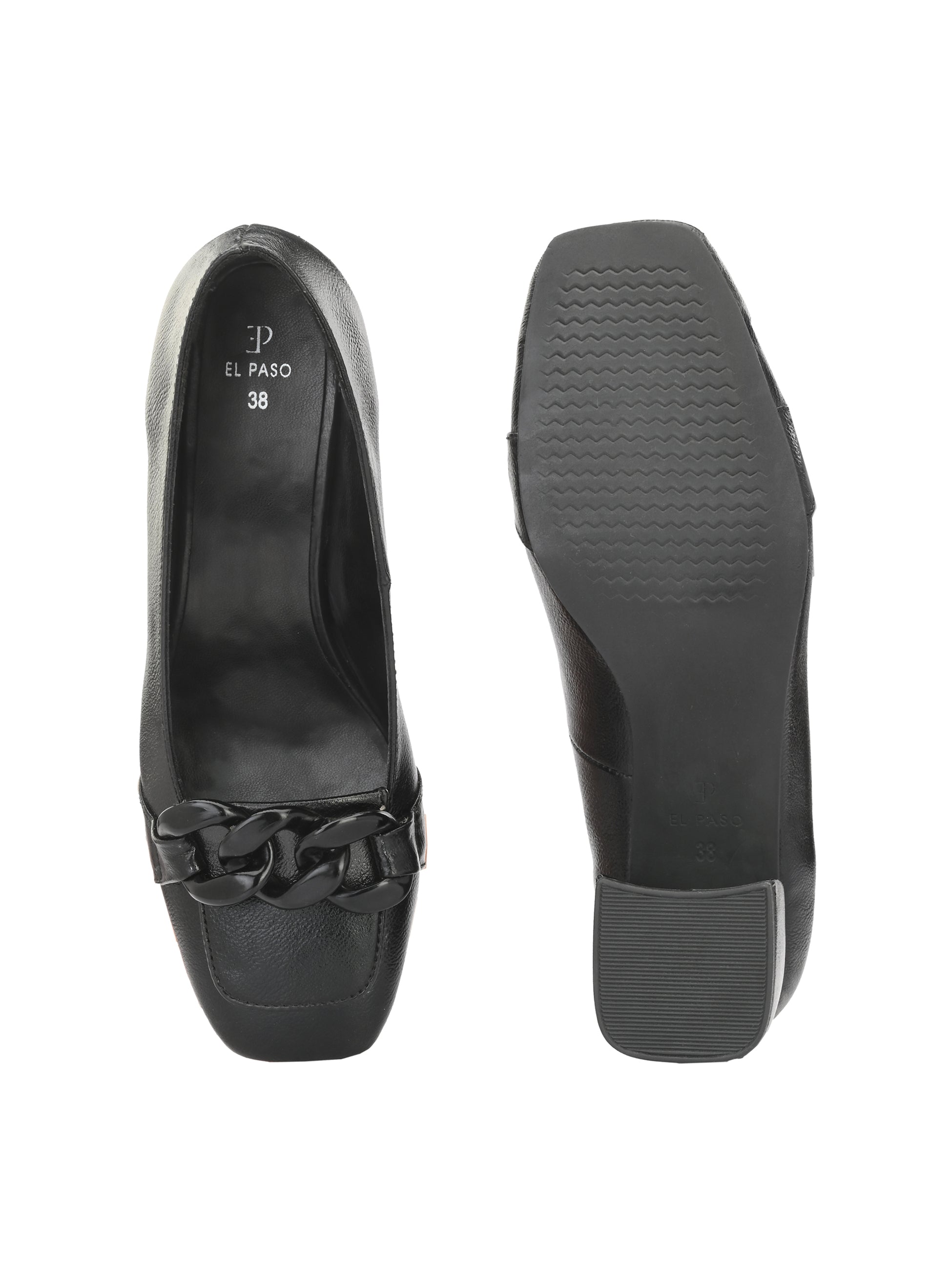 Classic Black Block Heel Sandal For Women