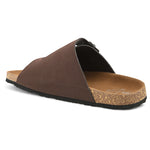 Men's casual Brown sandals with slip-on style and buckle strap
