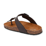 Brown Men's casual slip-on footbed sandal