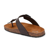 Brown Men's casual slip-on footbed sandal